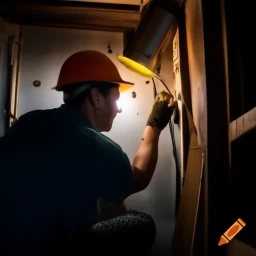 Emergency electrician performing wiring repair in GTA