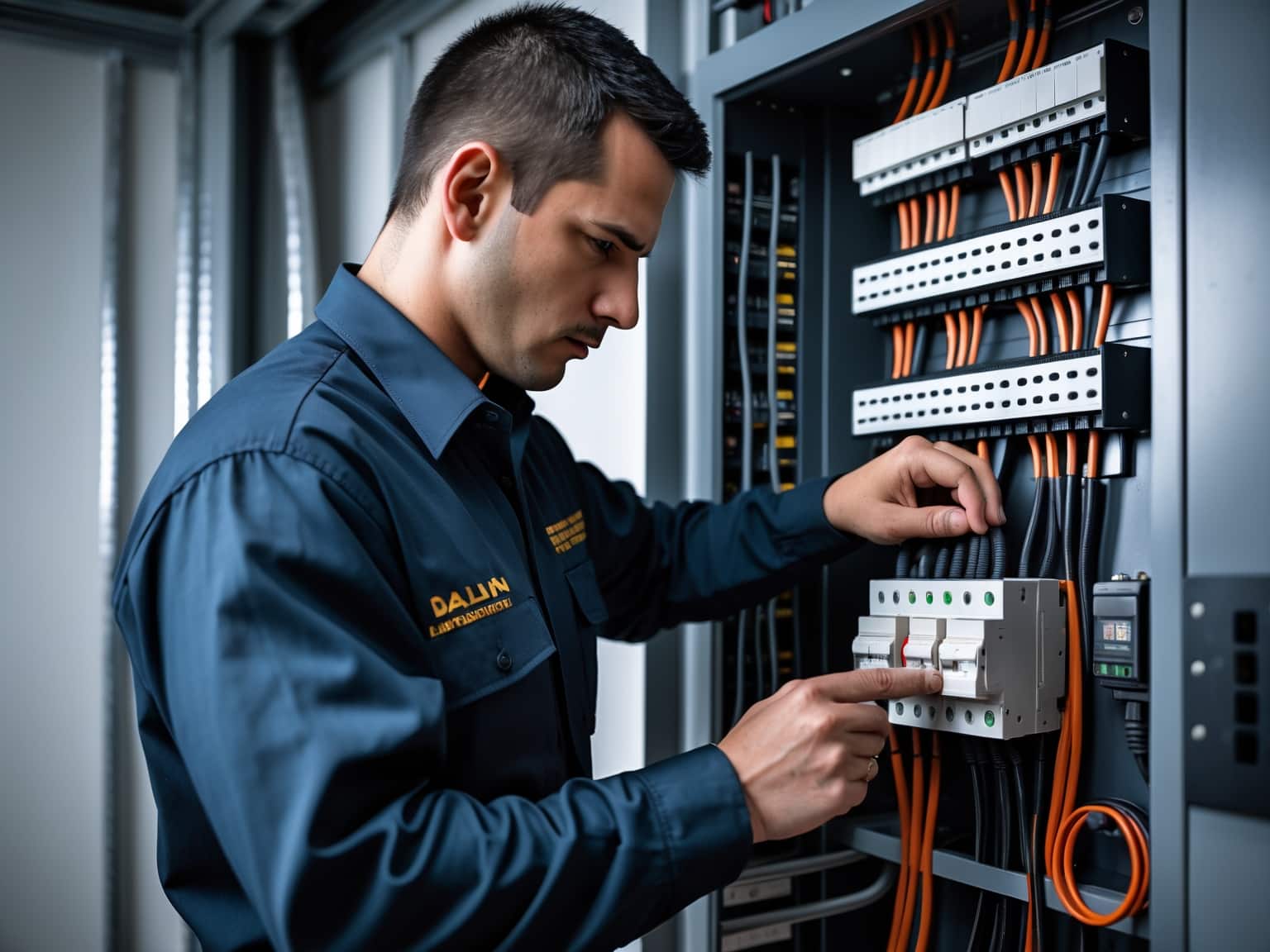 Licensed electrician upgrading a residential electrical panel as part of an affordable residential electrical wiring project in the GTA.