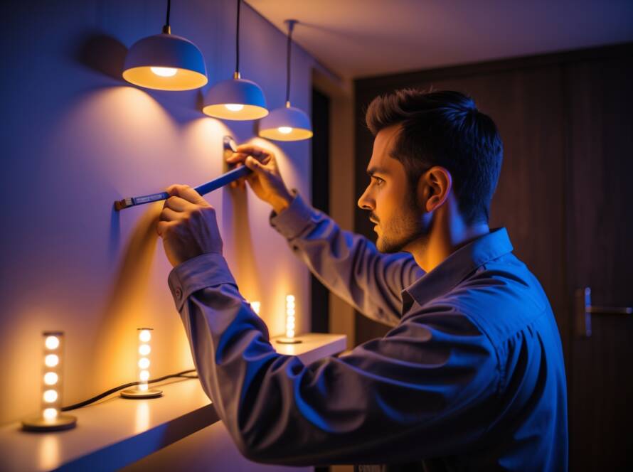 Electrician for pot light installation Toronto expertly installing LED pot lights