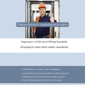 Certified electrician providing commercial building wiring services during a renovation project in Toronto, ensuring compliance with electrical codes and safety standards.