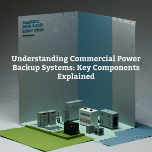 Smart monitoring dashboard displaying real-time performance and battery health of power backup system in commercial building. 