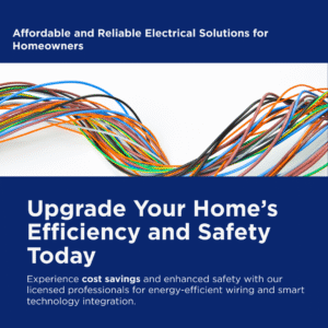 A licensed electrician performing a residential electrical panel upgrade as part of an affordable residential electrical wiring project in the Greater Toronto Area.