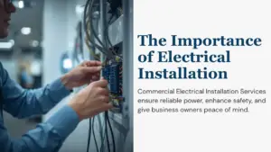 Commercial Electrical Installation Services team planning site layout