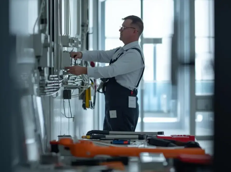 Choose a Residential Electrical Services Company inspecting wiring in a home